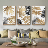 Toile - Golden Nordic Leaf